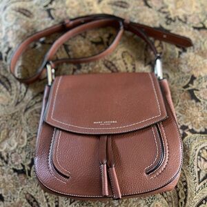 Marc Jacob’s Leather Maverick Saddle Bag with nylon fabric lining - Brown Bear
